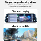 Yesido KM24 9.66" HD Mirror Dash Cam with CarPlay, Android Auto, AirPlay & Dual Recording - Black